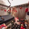 Chic Black and Red Birthday Balloon Décor