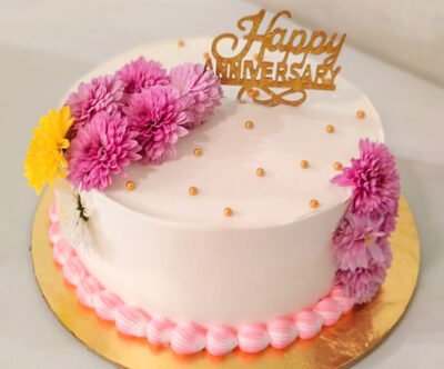 Pretty in White Anniversary Cake
